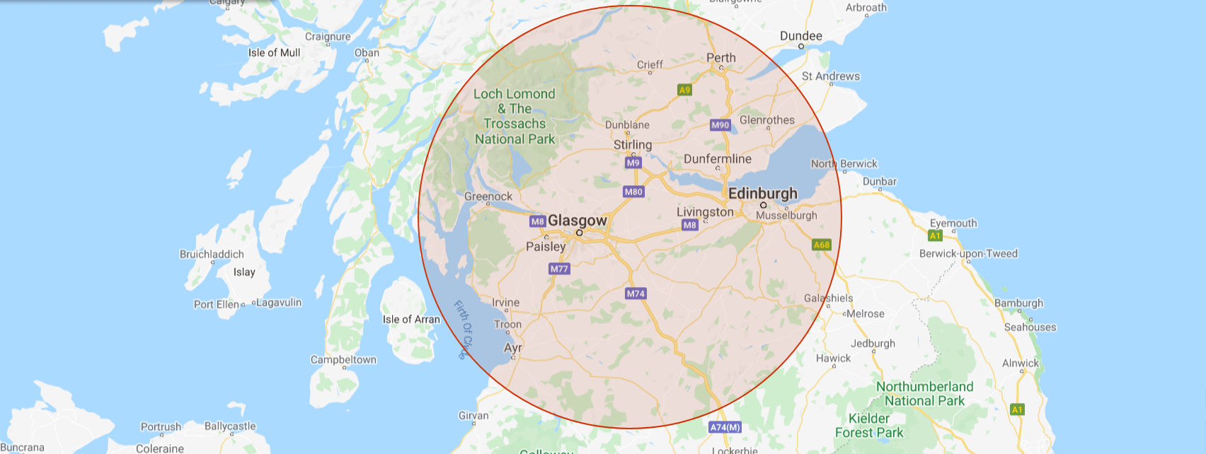 caledonian cabs area coverage