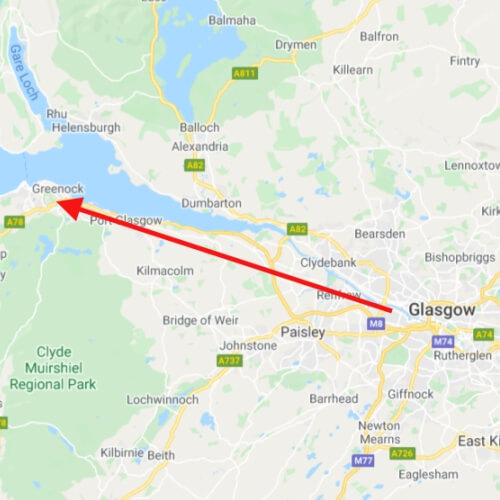 taxi from glasgow to greenock