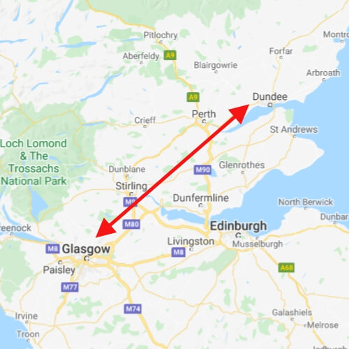 taxi transfer from glasgow to dundee