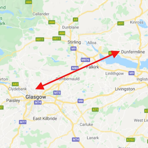taxi transfer from glasgow to dunfermline