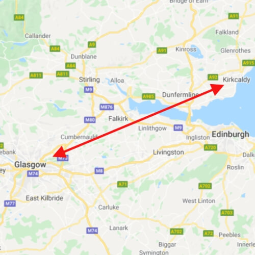 taxi transfer from glasgow to kirkcaldy
